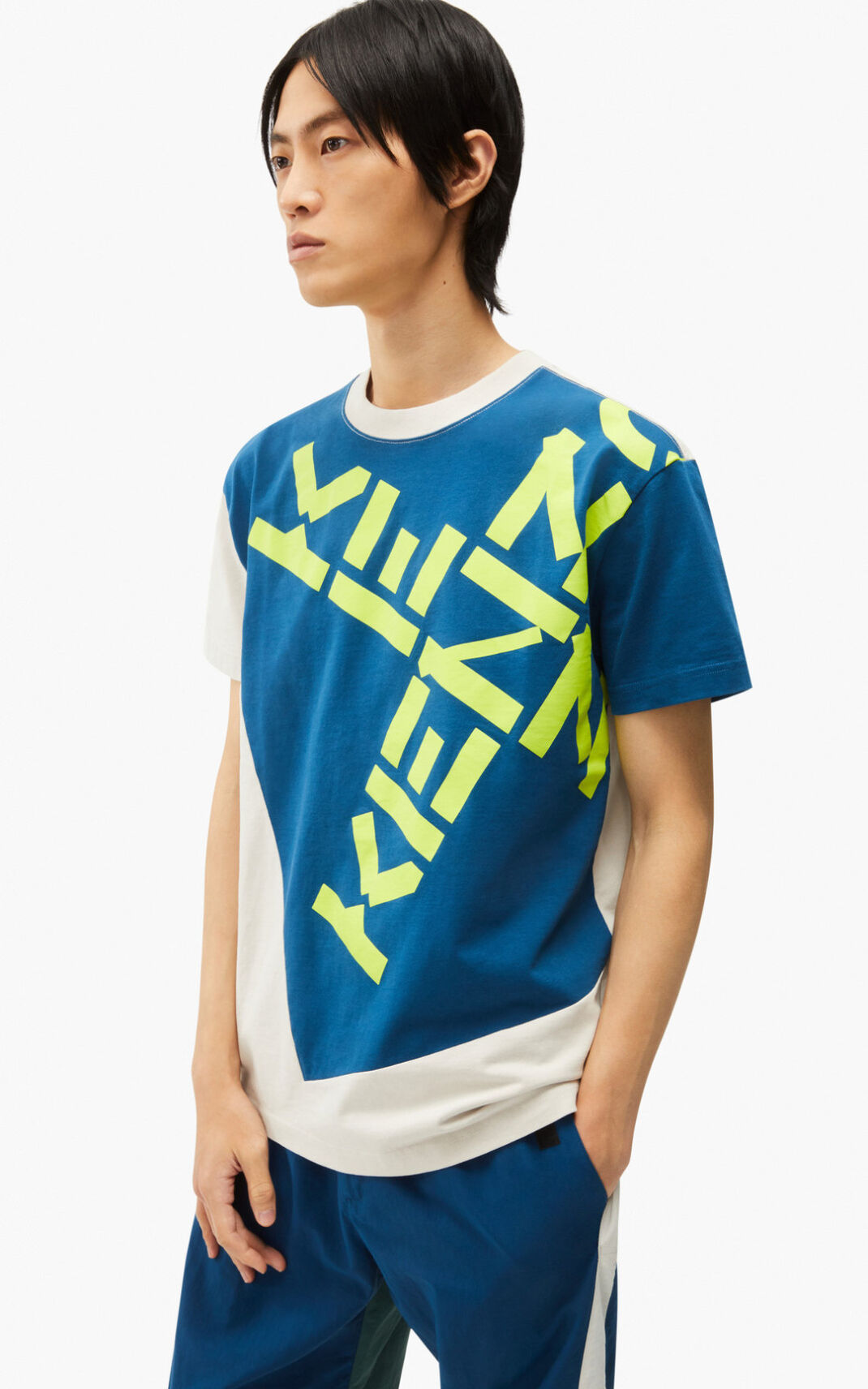 Kenzo Sport Big X T-shirts Herre - MørkeBlå DK-608887